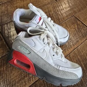 Nike Kids White and Red Sneakers